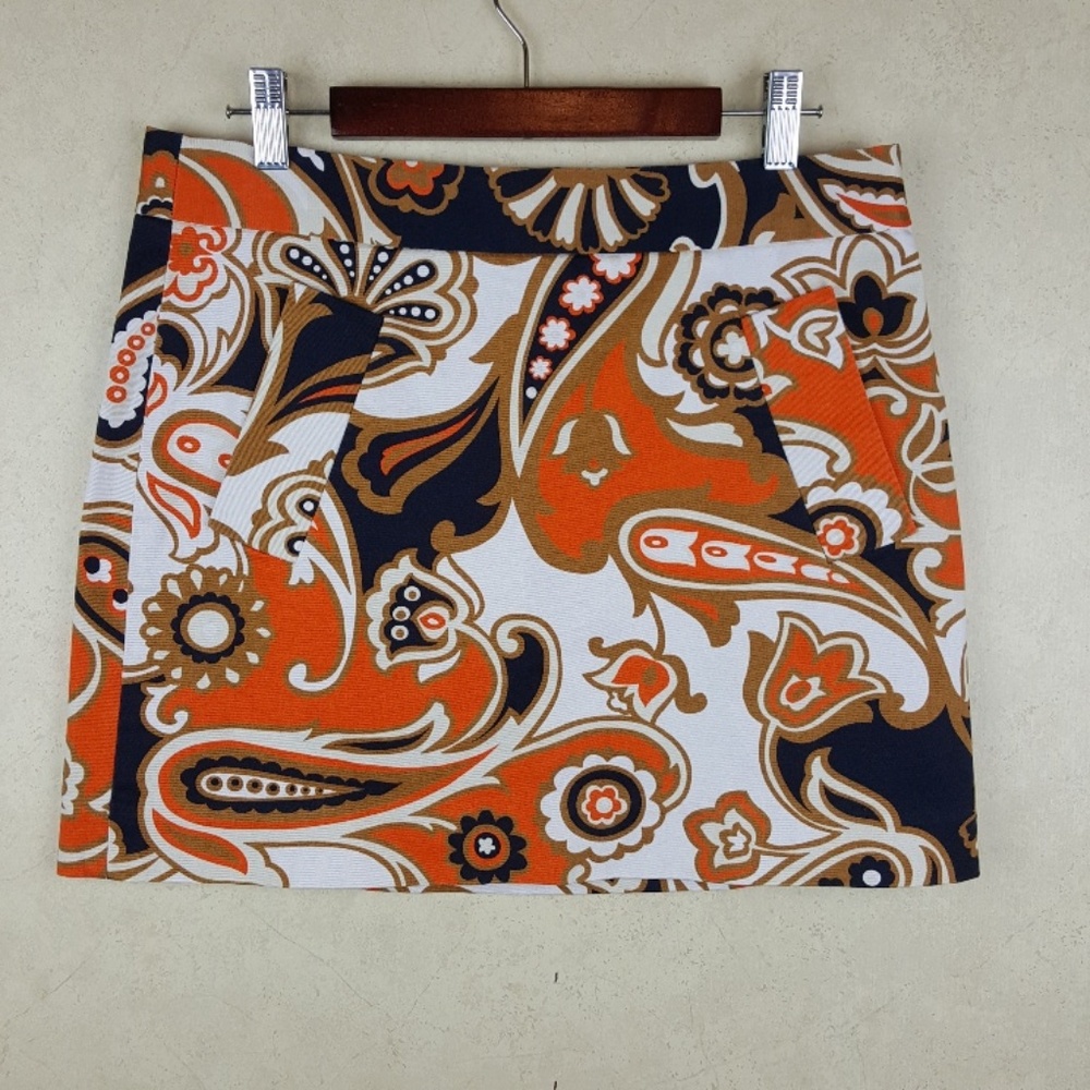 J. Crew Retro Paisley Print Stretch Skirt, Size 4